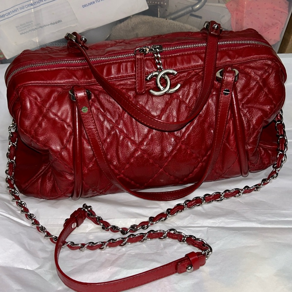 CHANEL Relaxed CC bowler Bag(Maroon)